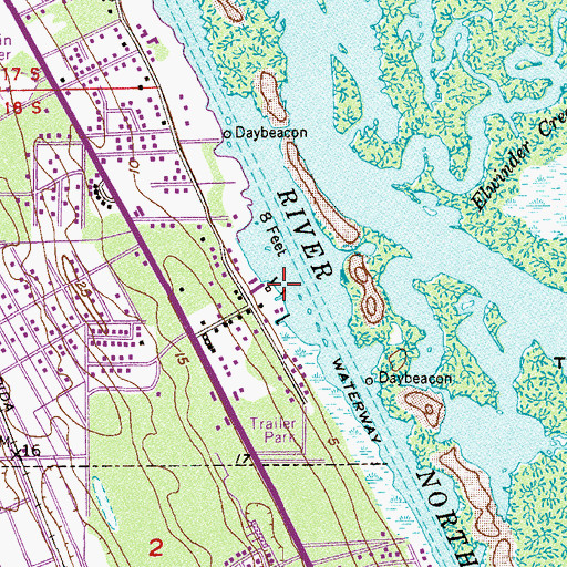 Topographic Map of Camerons Marina, FL