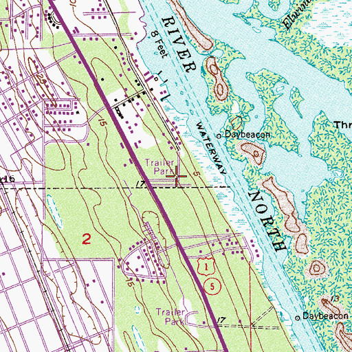 Topographic Map of Friendly Shores Mobile Home Park, FL