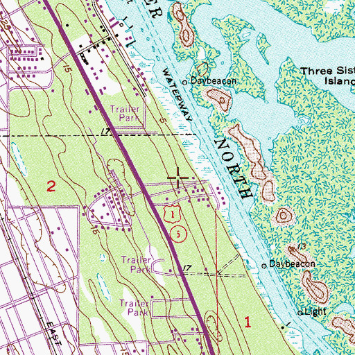 Topographic Map of Pyramid Park Mobile Home Park, FL