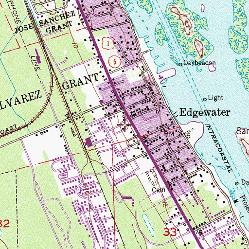 Topographic Map of Blue Gables Mobile Home Park, FL