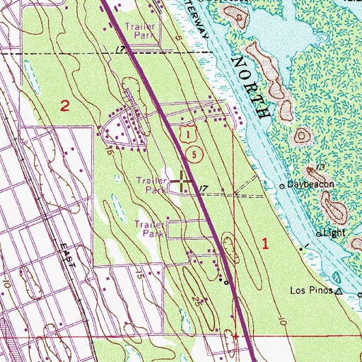 Topographic Map of Carters Mobile Home Village, FL