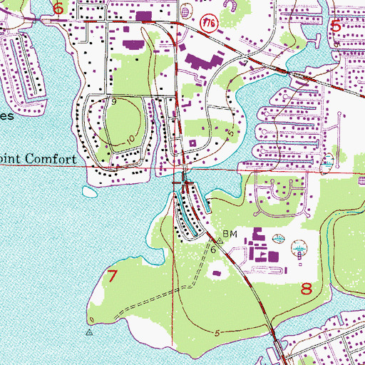 Topographic Map of Ainger Creek Marina, FL
