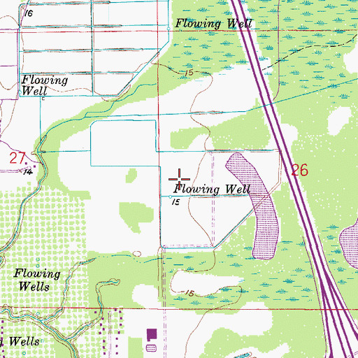 Topographic Map of Estero Post Office, FL
