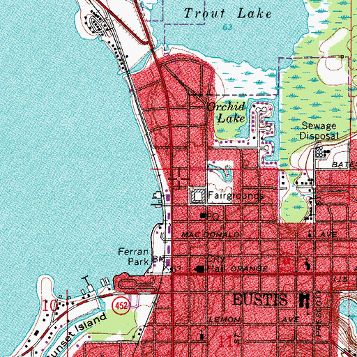 Topographic Map of Eustis Historical Museum, FL