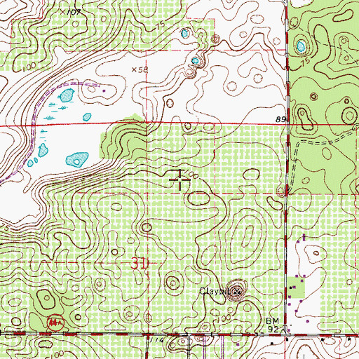 Topographic Map of Deering Bay Yacht and Country Club, FL