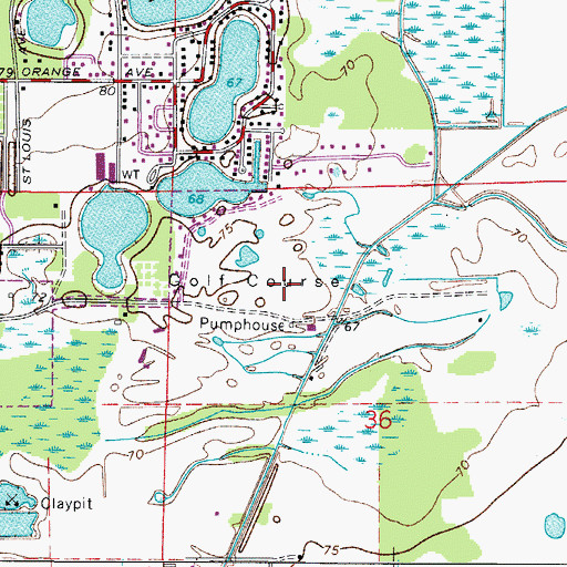 Topographic Map of Del - Aire Country Club, FL