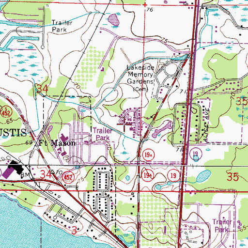 Topographic Map of Haselton Village Mobile Home Park, FL