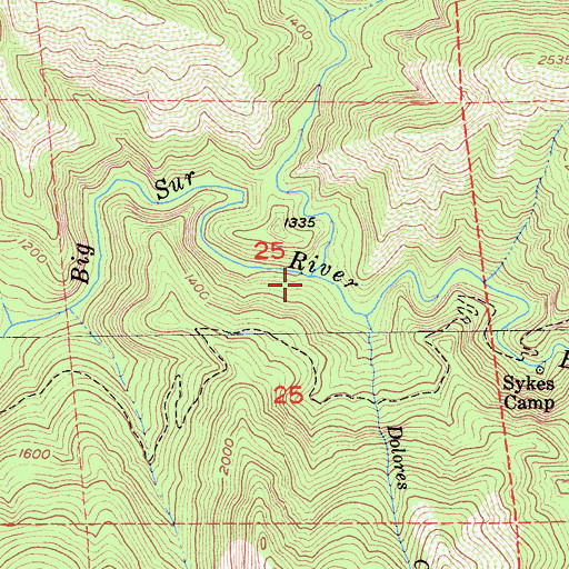 Topographic Map of Lion Creek, CA
