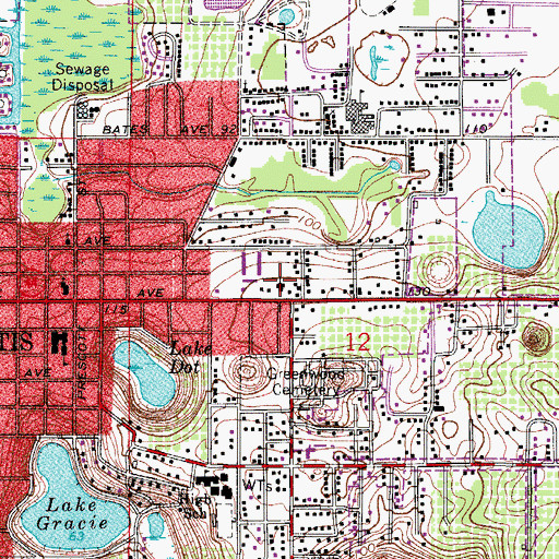 Topographic Map of Church of Christ of Eustis, FL