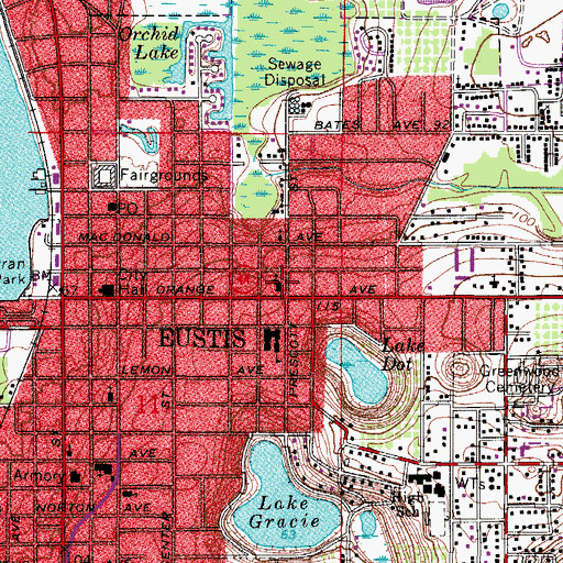 Topographic Map of Family Bible Church, FL