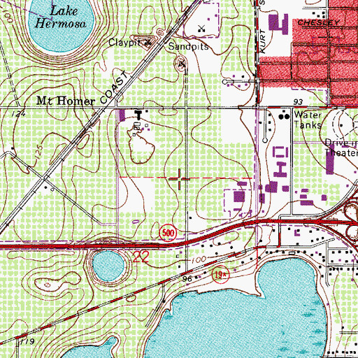 Topographic Map of Life Community Church, FL