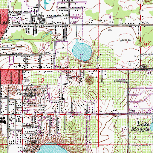 Topographic Map of Praise Cathedral Church of God, FL