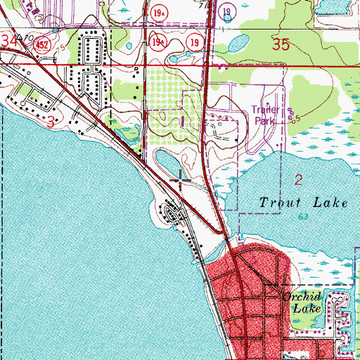 Topographic Map of Victory Baptist Church of Eustis, FL