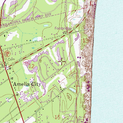 Topographic Map of Delray Beach Golf Club, FL