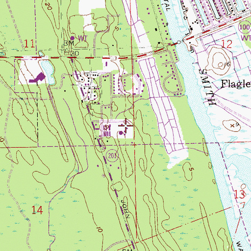 Topographic Map of City of Flagler Beach Wastewater Treatment Plant, FL