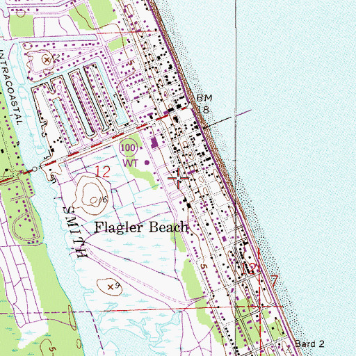 Topographic Map of Flagler Beach Trailer Park, FL