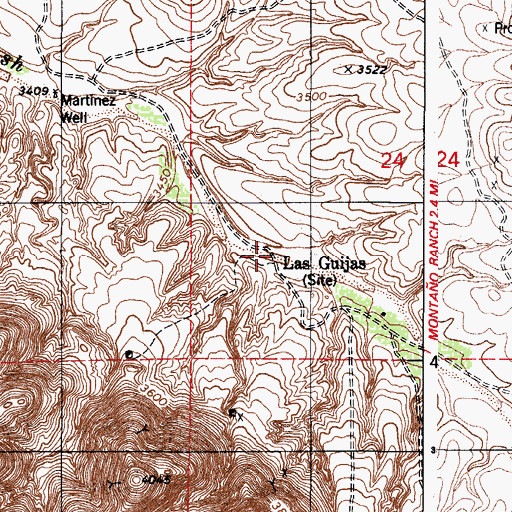 Topographic Map of Las Guijas, AZ