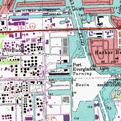 Topographic Map of Port Everglades Berth 4A, FL