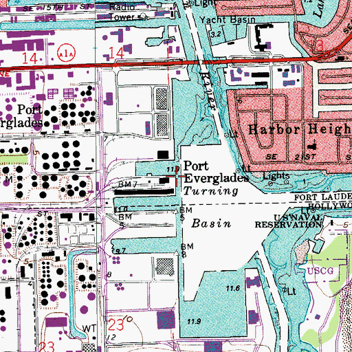 Topographic Map of Port Everglades Berths 5 and 6, FL