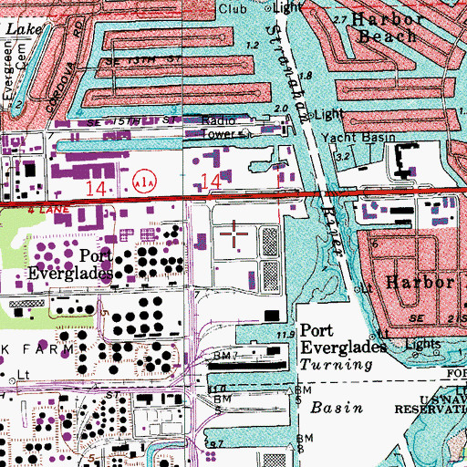 Topographic Map of Greater Fort Lauderdale Broward County Convention Center, FL
