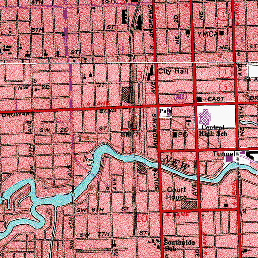 Topographic Map of Historical Society of Fort Lauderdale, FL
