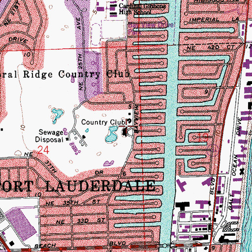 Topographic Map of Delray Dunes Golf and Country Club, FL