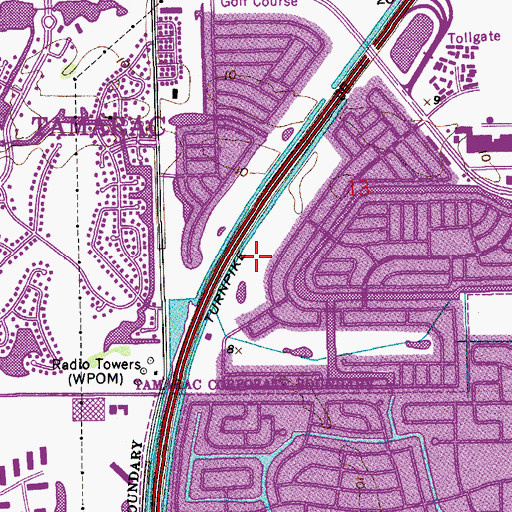 Topographic Map of Deltura Country Club, FL