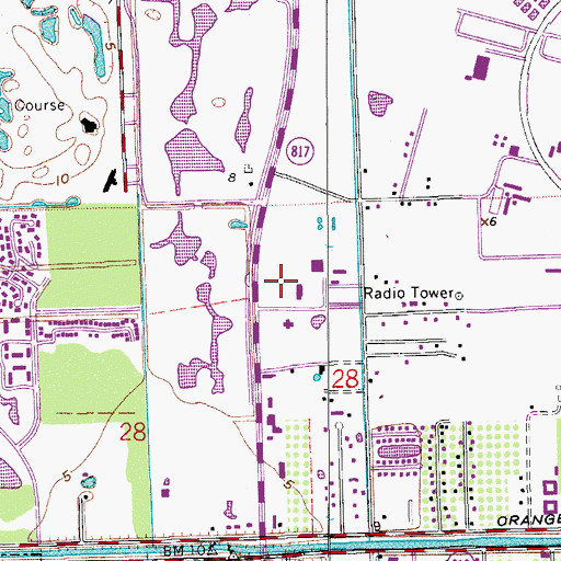 Topographic Map of Davie Post Office, FL