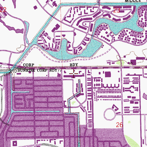 Topographic Map of Inverrary Post Office, FL