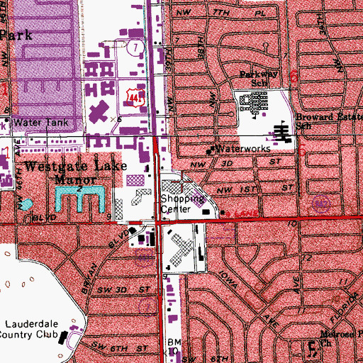 Topographic Map of Melrose Vista Post Office, FL