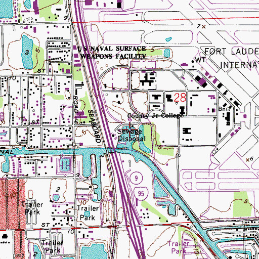 Topographic Map of Lauderdale Small Boat Club Marina, FL