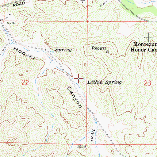 Topographic Map of Lithia Spring, CA