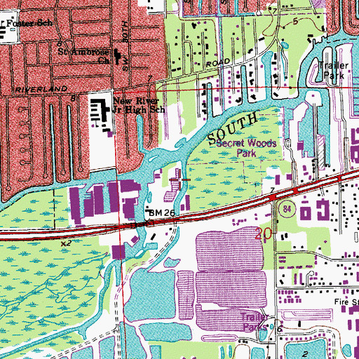 Topographic Map of New River Marina, FL