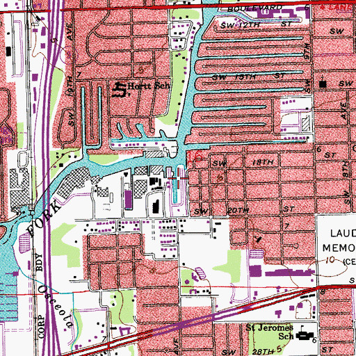 Topographic Map of River Bend Marina, FL