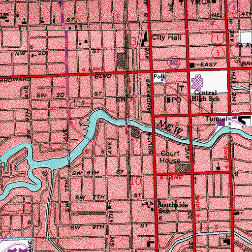 Topographic Map of Riverfront Marina, FL