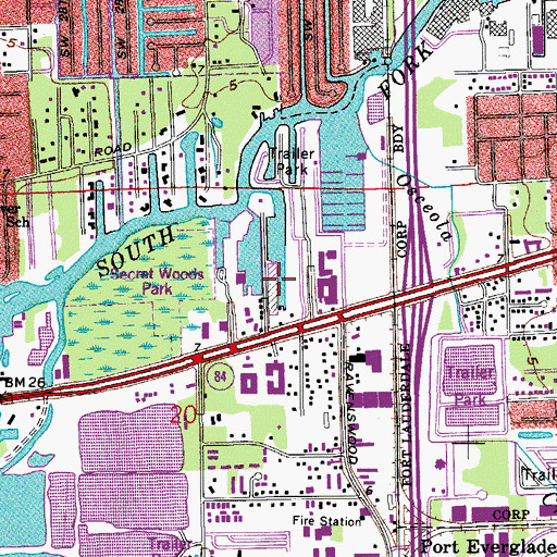 Topographic Map of Yacht Haven Park Marina, FL