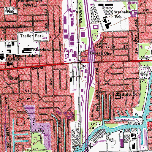 Topographic Map of Holland Mobile Home Park, FL