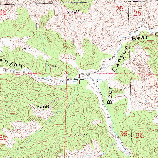 Topographic Map of Little Bear Canyon, CA