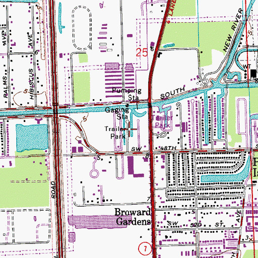 Topographic Map of Moonlight Ranch Mobile Home Park, FL