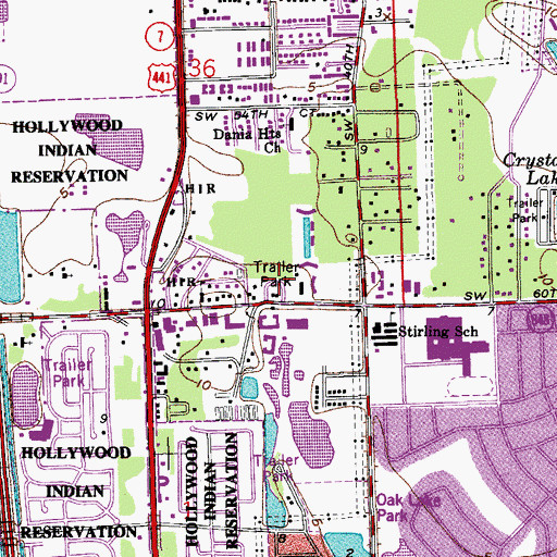Topographic Map of Taylor's Trailer Park, FL