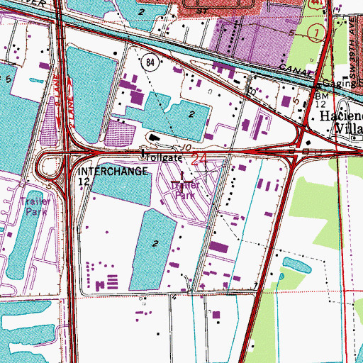 Topographic Map of Twin Lakes Mobile Home Park, FL