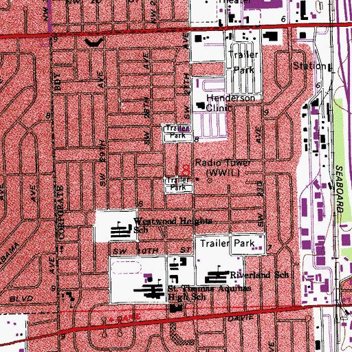Topographic Map of Azalea Trailer Colony Mobile Home Park, FL