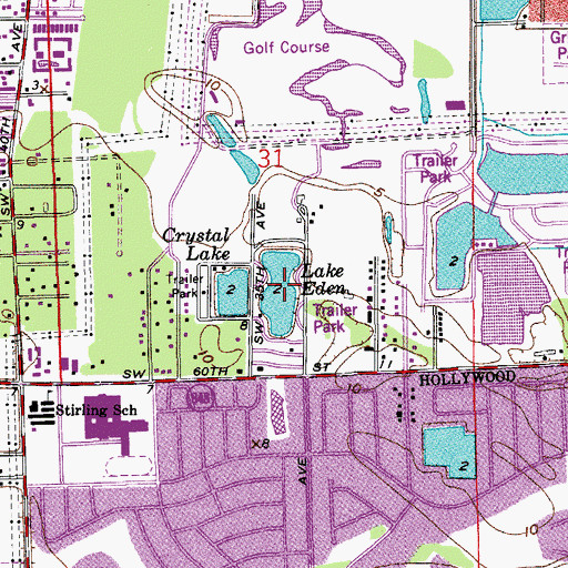 Topographic Map of Crystal Lake Club Mobile Home Park, FL