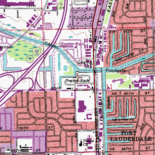 Topographic Map of Cypress Creek Mobile Home Country Club, FL