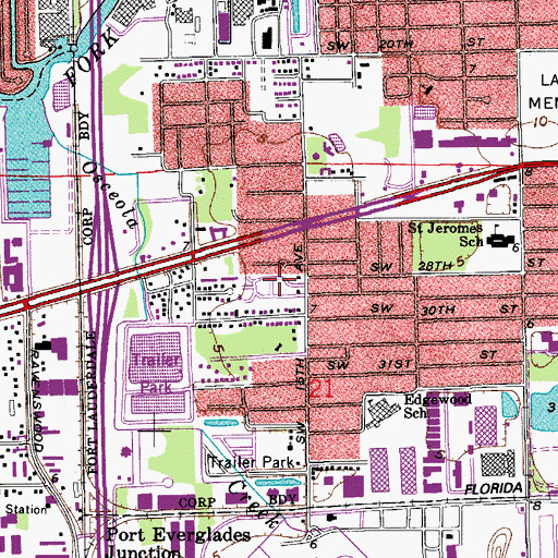 Topographic Map of Floridale Mobile Home Colony, FL