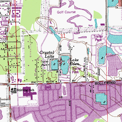 Topographic Map of Lake Eden Gardens Mobile Home Park, FL
