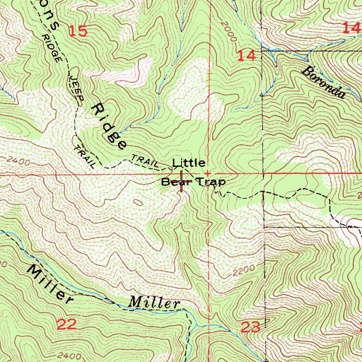 Topographic Map of Little Bear Trap, CA