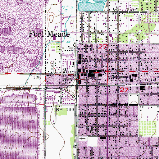 Topographic Map of Historical Society of Fort Meade, FL