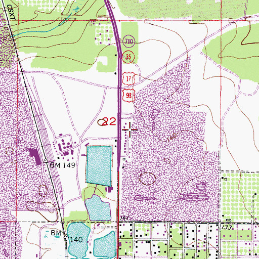 Topographic Map of Dalley Town Park Mobile Home Park, FL