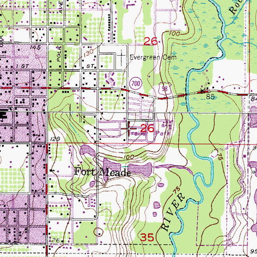 Topographic Map of Oakview Lakes Mobile Home Park, FL